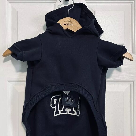 BNWT GAP LOGO PET HOODIE HEAVY SWEATSHIRT NAVY BLUE US SIZE MEDIUM (M) - Picture 2 of 12